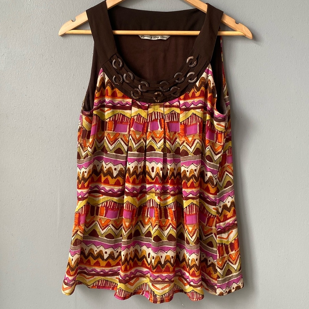 Button Design Tank Top Blouse